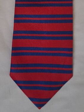 Vintage Cricket & Row Red and Blue Striped Men's Tie